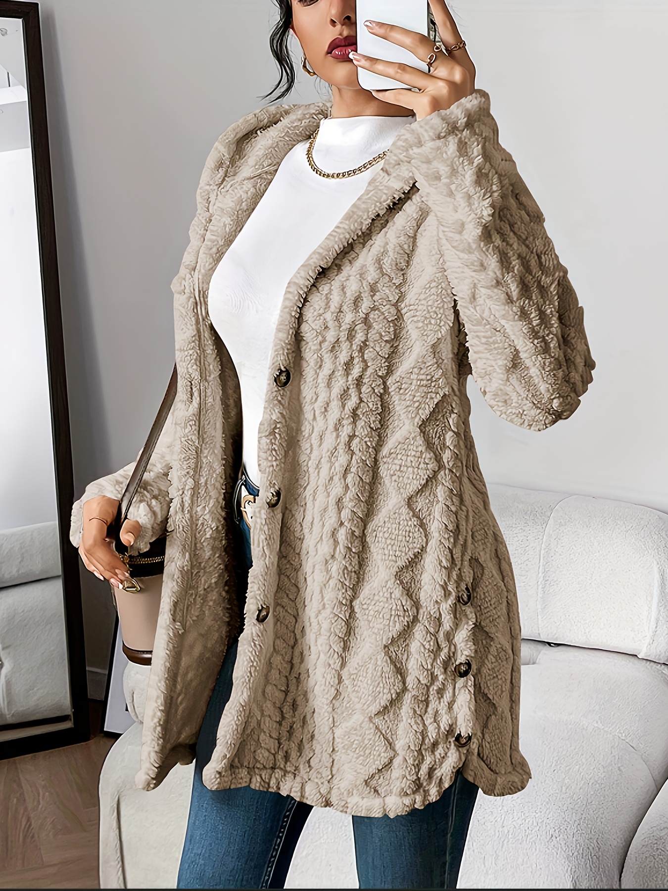 Bild der Plüsch-Doppelstrickjacke