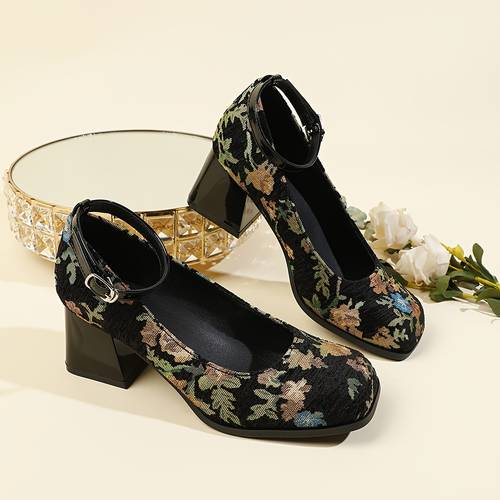 high heel mary jane quadratische zehen rückenriemen damenschuhe, elegante high heels für damen, damenschuhe