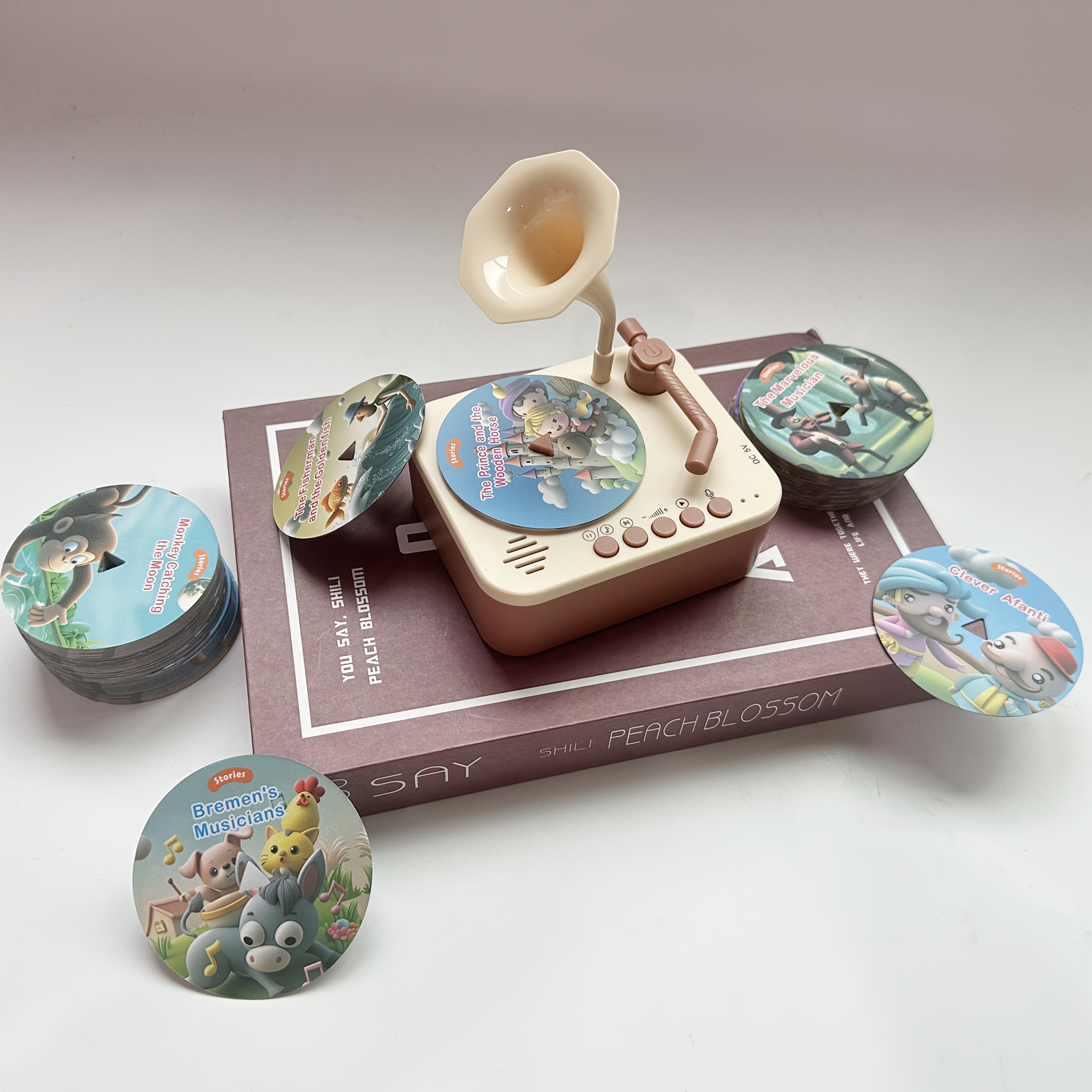 Phonograph Multifunctional Music Player with 96 Learning Cards