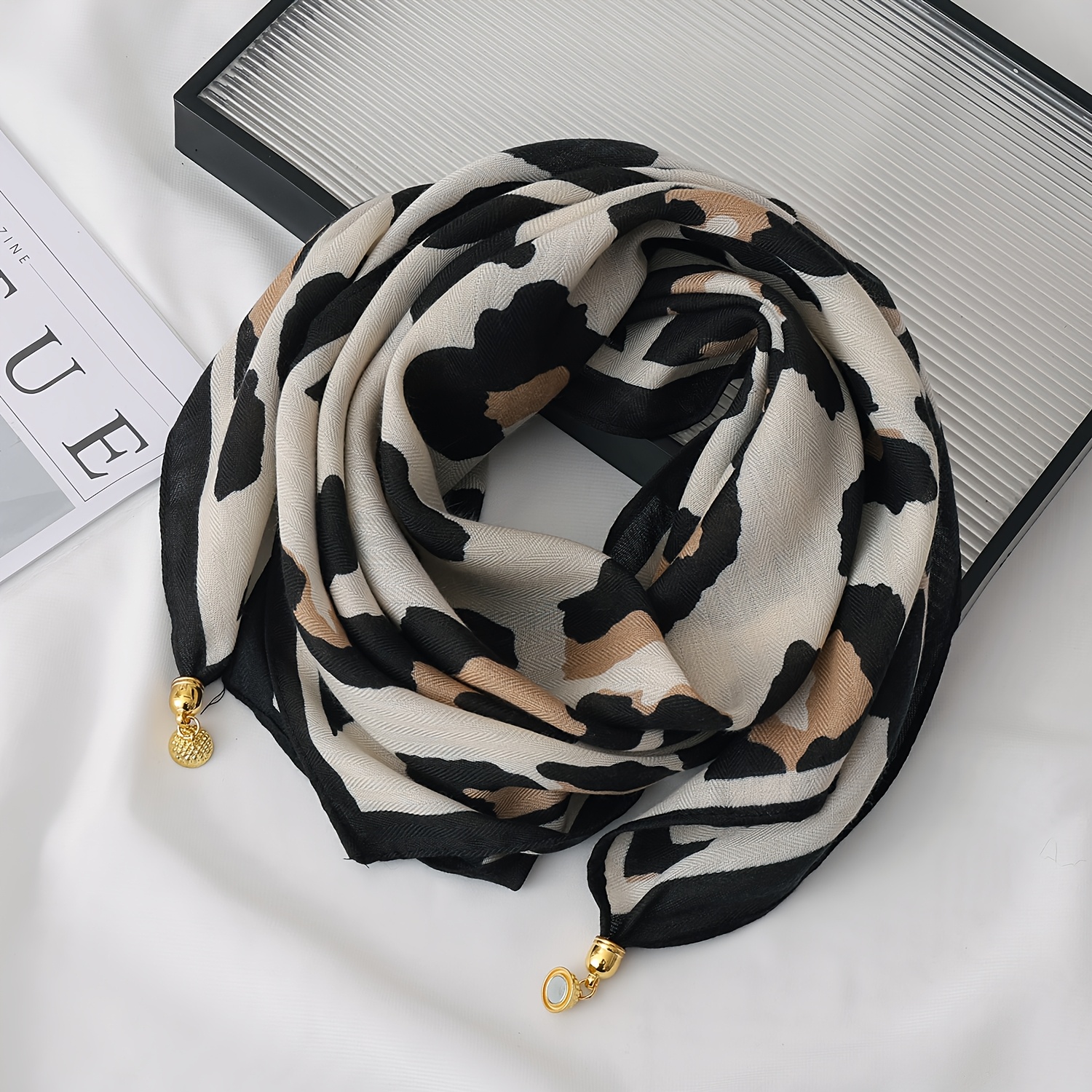 TEMU Bufanda Gargantilla con Cierre Magnético y Múltiples Opciones de Estampado, Pañuelo Decorativo para Mujer, Pañuelo Pequeño y con Cierre