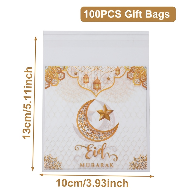 50/100pcs, Moon White Bags, Plastic Bags, 10 X 13cm, Ramadan Decoration For Home, Ramadan Mubarak Eid Al-fitr Gifts, Ramadan Kareem Decoration, Party Supply Packing Bags