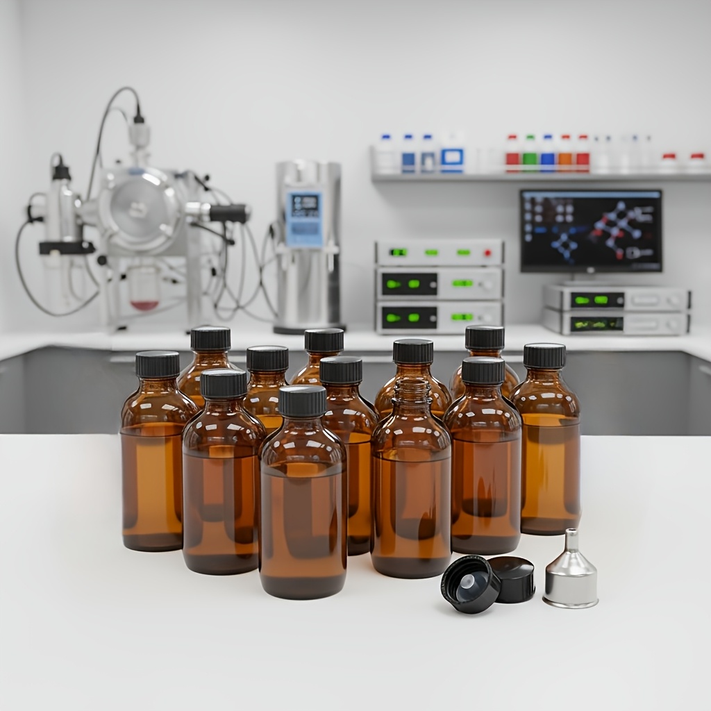 TEMU 12 Pack 4 Ounce Amber Storage Jars Boston With Caps, Brown Vanilla Extract Jars, Vanilla Extract Stickers For Syrup Gift Food Storage Canister Set Sauce Beans