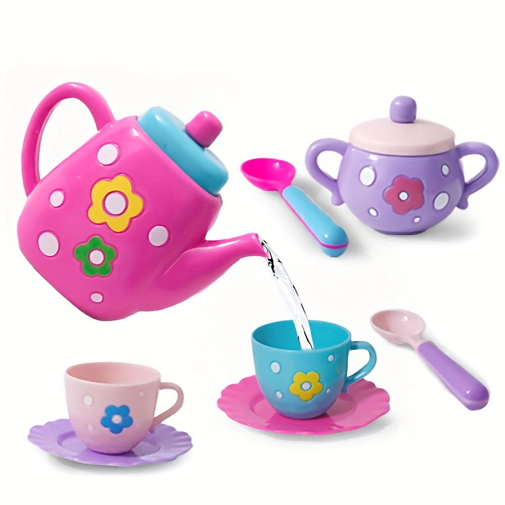 Juego De Té De Madera Para Niñas - 18 Piezas Con Tetera, Tazas, Postres Y Bandeja, Ideal Para Fiestas Y Juego De Roles De 3 A 6 Años