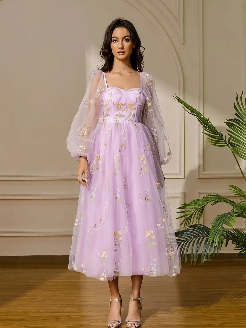 prom dresses women puffy sleeve flower embroidery tulle - Temu prom dresses women puffy sleeve flower embroidery tulle - Temu