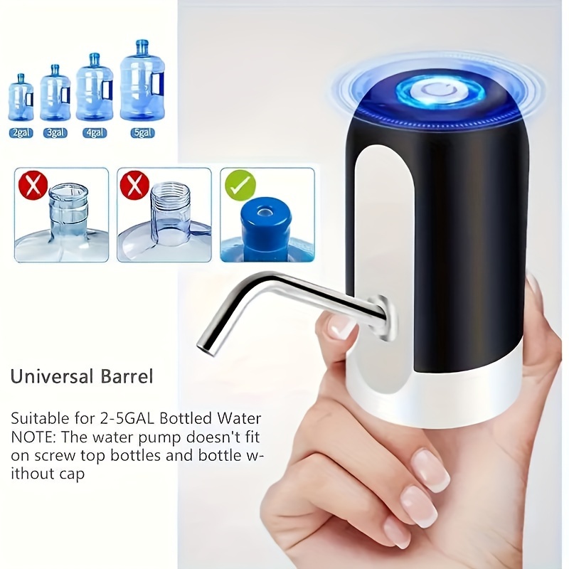 usb rechargeable portable water pump fits 3 5 gallon bottles easy automatic dispensing for camping home details 7