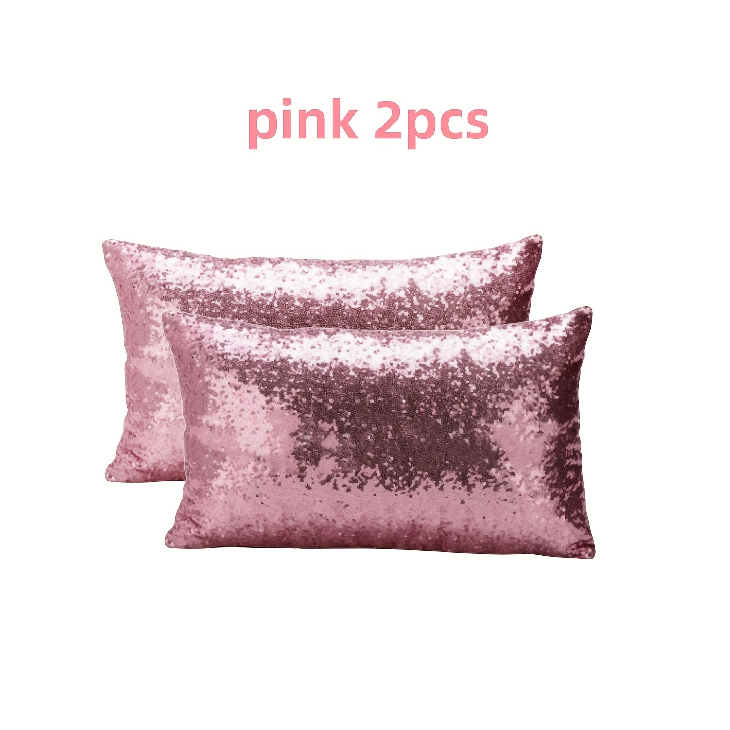 

2pcs Pink Sparkly Decor Minimalist Style Throw Pillowcase Glitter Throw Pillowcase Waist By Throw Pillowcase Decor Bedroom Living Room Decor Sofa Decor Without Pillow