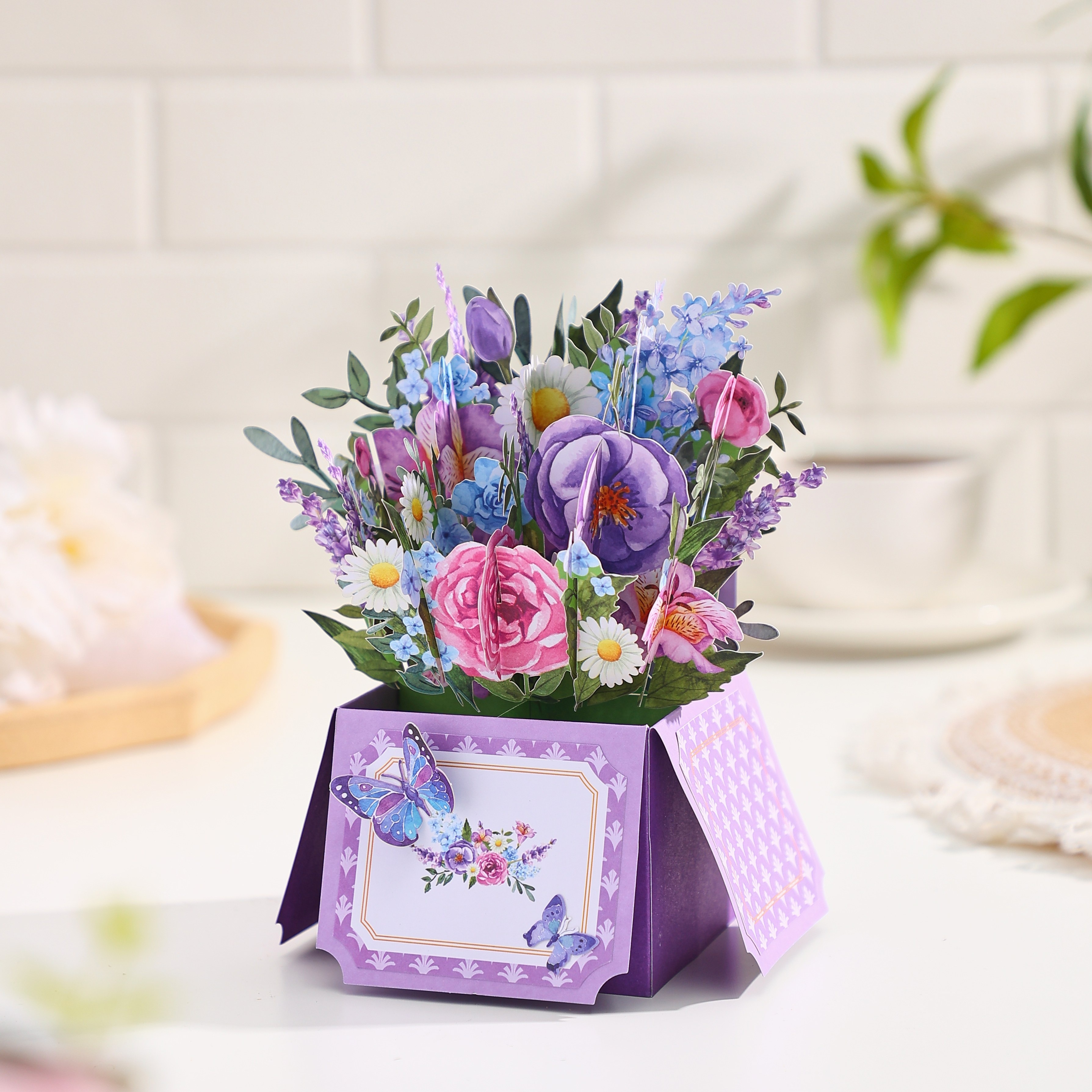 

1pc Greeting 3d Bouquet, Envelope & - Day, , , - Decor , Suitable For Anyone