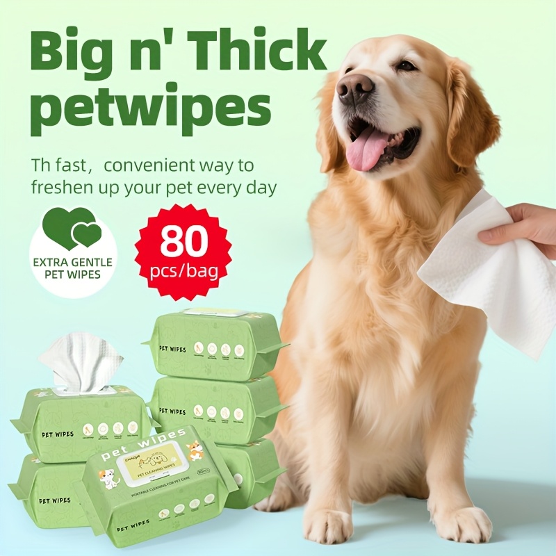 80/160/240/400pcs, Pet Cleaning Wet Wipes, Dog Cleaning Wet Wipes, Cat Cleaning Wet Wipes Fragrance-Free, Gentle And Non-Irritating, Suitable for Paws And Butt Ears, Eyes, Large Pets, Low Allergenic, No Rinse Needed, Suitable for Home Or Travel