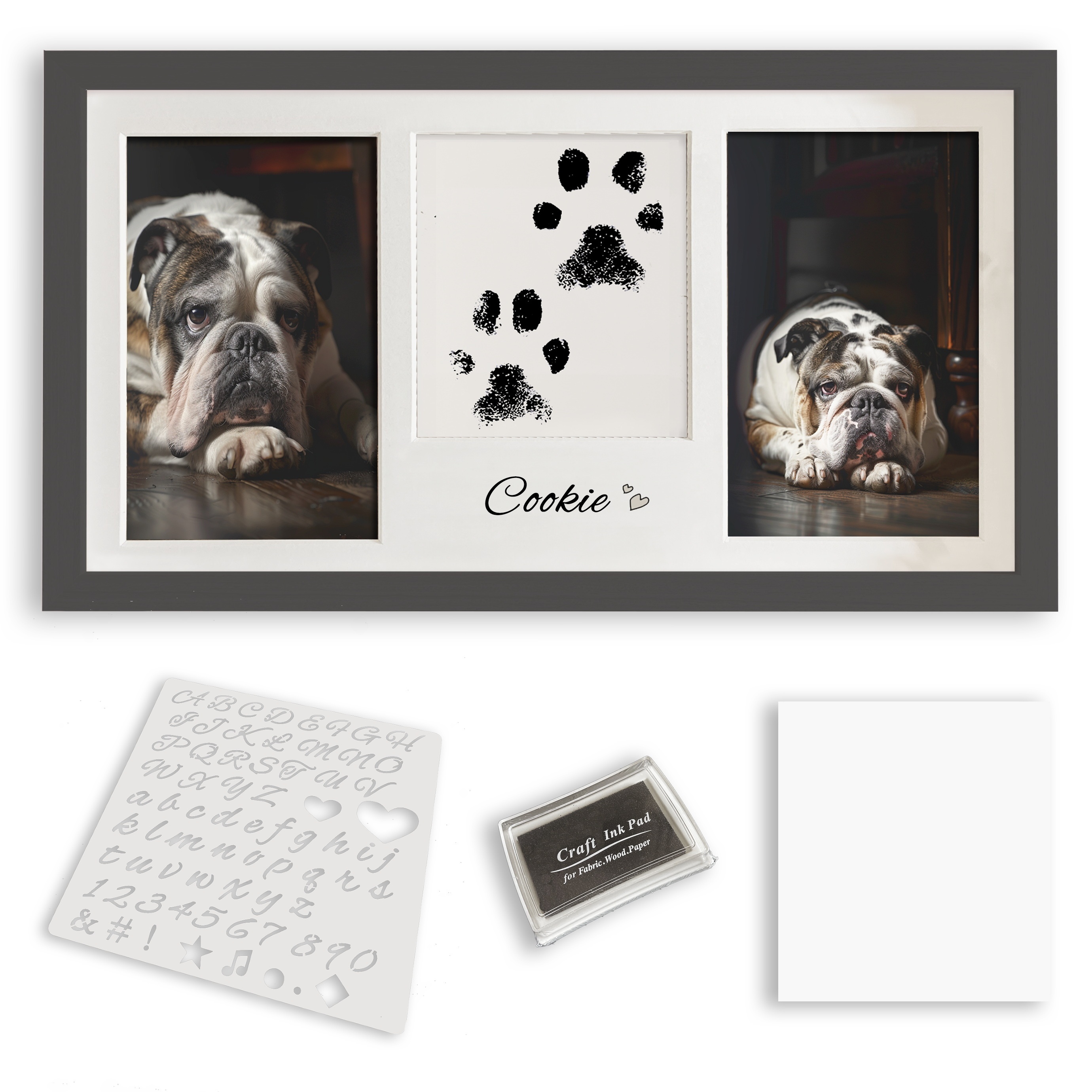 

& Nose Print Kit - Diy Memory Frame With Ink Pad For Dogs And Cats, Unique Keepsake Display For Walls Or Desks