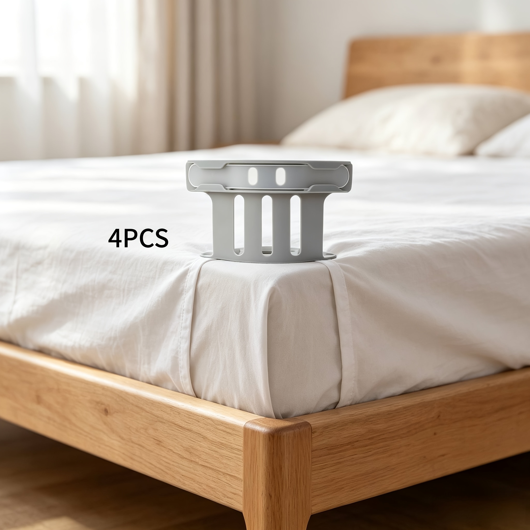 TEMU 4pcs Sheet Fasteners, Secure Mattress Straps/ties, Fits All Bed Sizes, , Durable And Non-slip, Provides A , Mattress Clips/sheet Clips/bedding