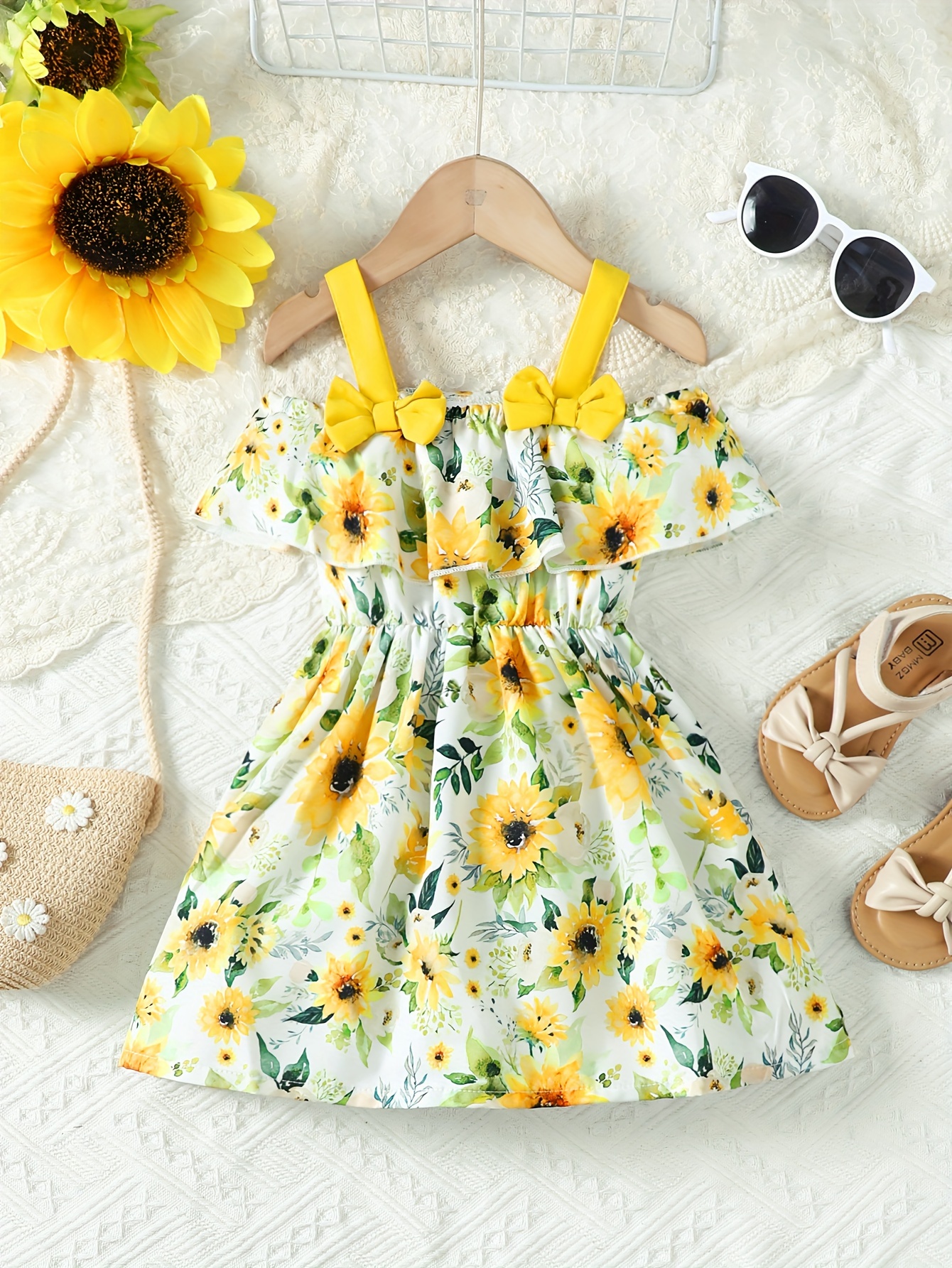 Sunflower dress for baby hot sale girl