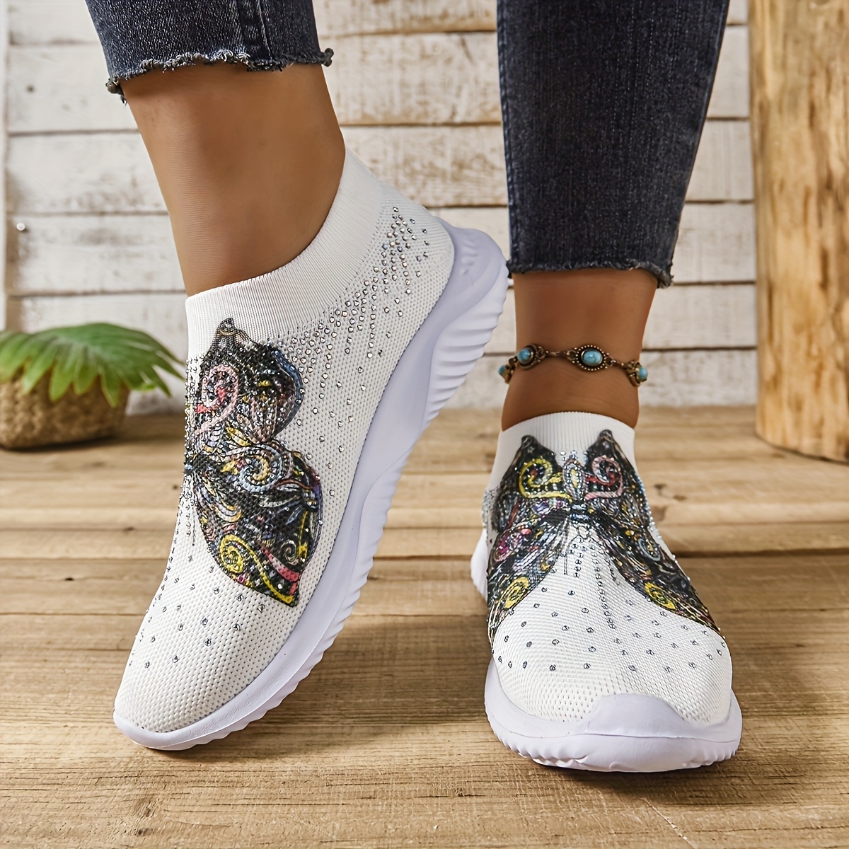 vrouwenmode casual sneakers met levendige bloemenprint Temu