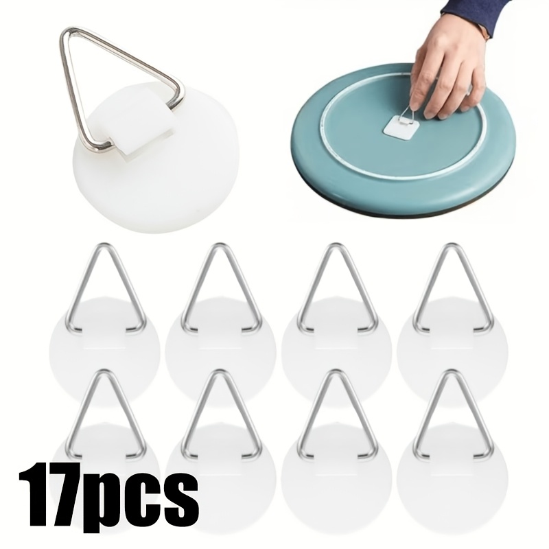 TEMU Crochets muraux adhésifs robustes pour décoration de cuisine - Crochets à plaque invisible perçage avec dos adhésif, supports en plastique