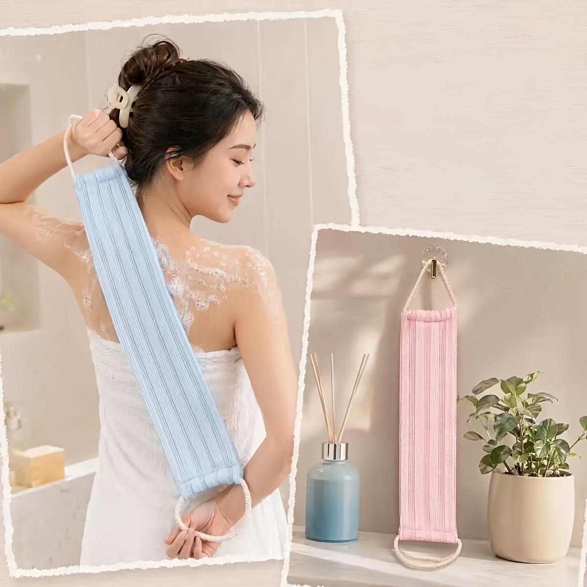 Long Nylon Bath Scrubber for Deep Cleansing