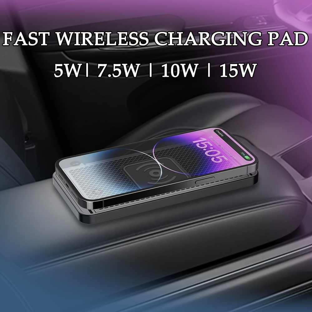 

Car Wireless Charger, Wireless Fast Charging Board, Multi Device Charging Station, 15w Anti Slip Energy Disc