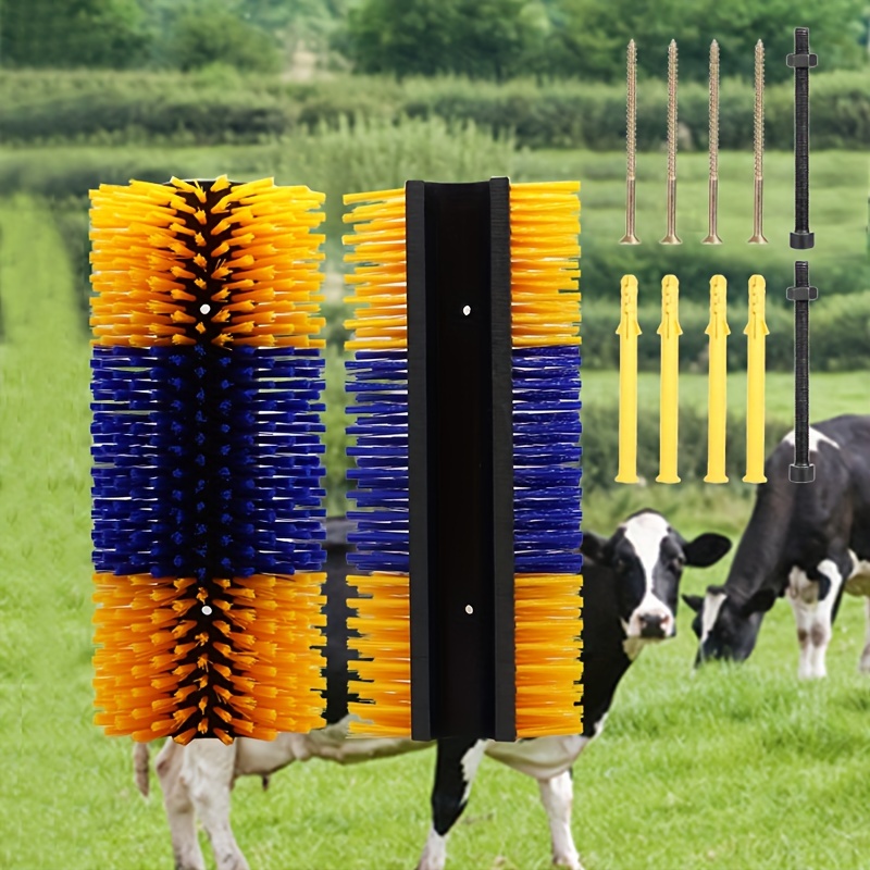 item picture livestock scratching brush farm animal scratching brush anti   brush cow brush horse massage brush   care brush suitable for body massage and grooming of horses cattle and sheep horse supplies yellow and blue and yellow