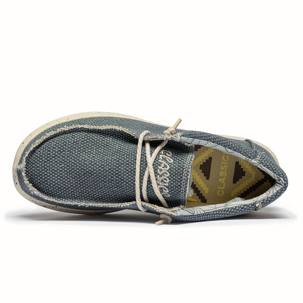 mens casual loafers fashion minimalist slip on sneakers solid color lightweight soft canvas shoes round toe with eva sole for daily casual   streetwear Product details 9