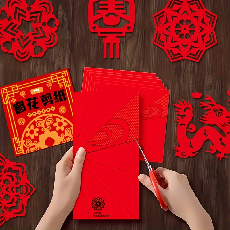 

60pcs New Year Chinese New Year Window Paper-cutting Handmade Diy Set