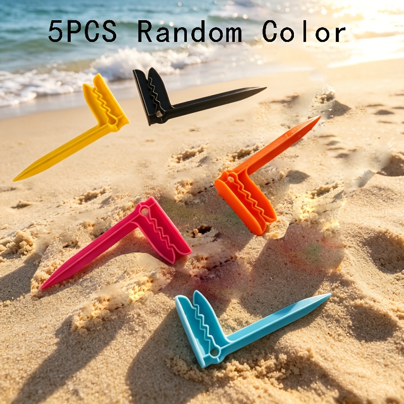 TEMU 5 pezzi Clip per Telo Mare Colori Casuali, da Spiaggia in Plastica Resistente, Antivento per per Lettini da Sole, Piscina, Patio, Mantengono i
