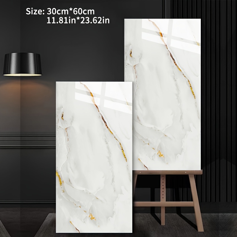 Image of 10/30/50pcs Pack Self-adhesive Waterproof Marble Wall Panels Suitable For Bathrooms, Waterproof Wallpaper Tiles With Ixpe Foam Panels, Easy Suitable For,, Bedroom Renovation - Moistureproof