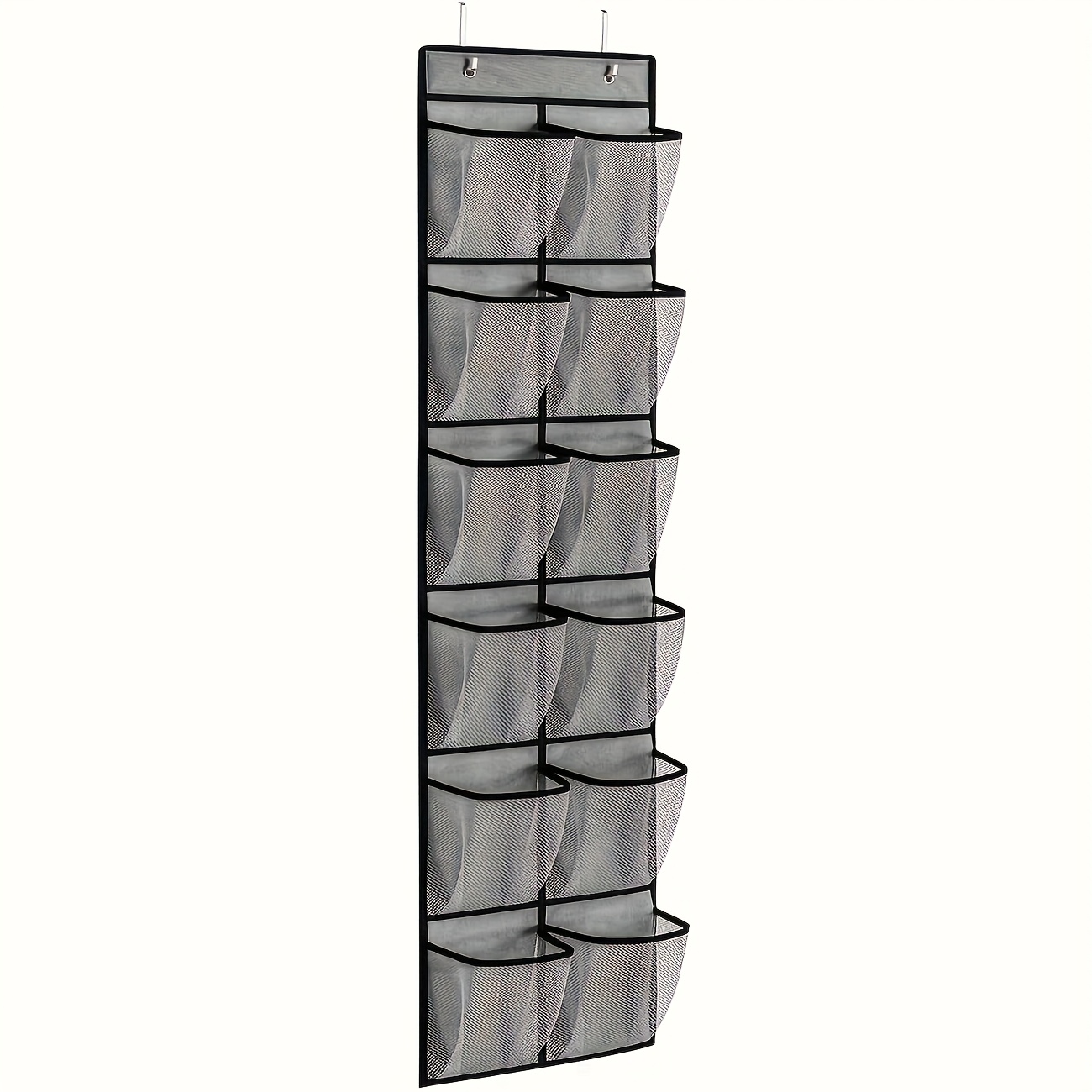 TEMU 12-pocket Over-the-door Hanging Organizer For Shoes, Socks & Accessories - Foldable Storage Bag With Grid Compartments, Space-saving Design For