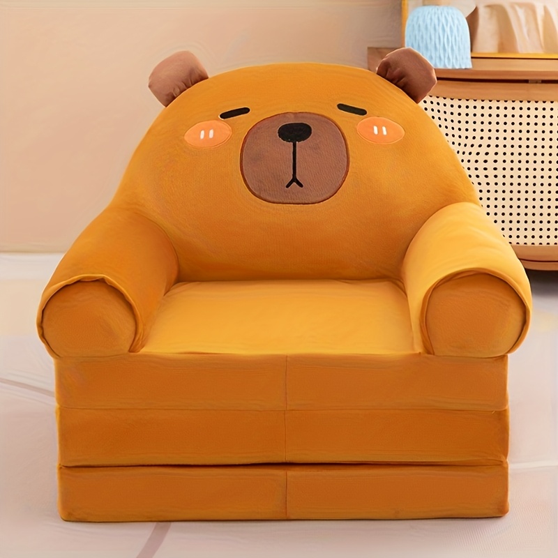 foldable sofa chair for kids washable 3 fold space saving     face with cute blush   eyes portable lightweight for living room bedroom playroom kids sofa chair playroom furniture   design durable construction