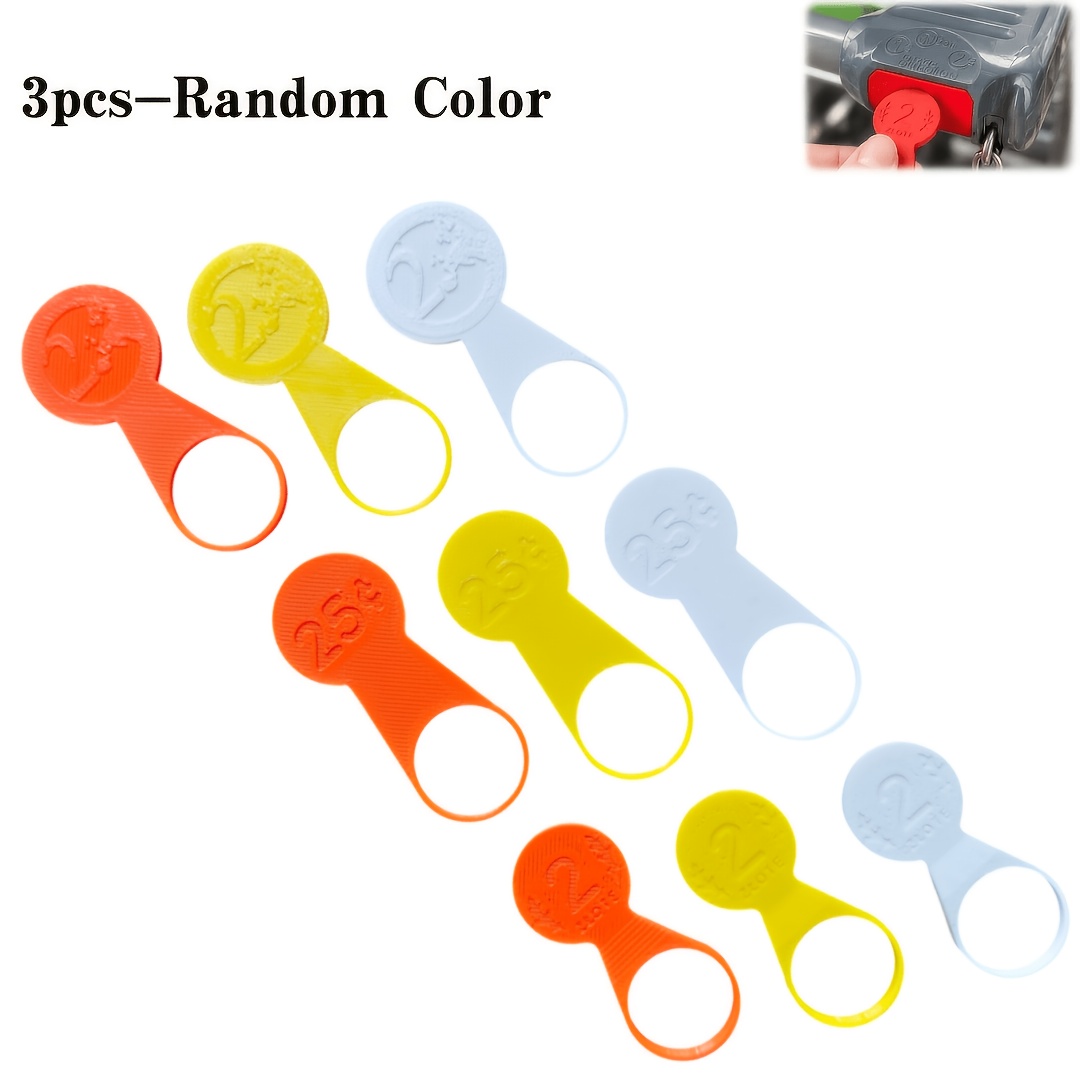 TEMU 3pcs Multifunctional 3d Printed Shopping Cart Token Keychains, 3 Sizes Fit Multi-country (euro Cents Polish ) Keychains Ergonomic Easy To Take