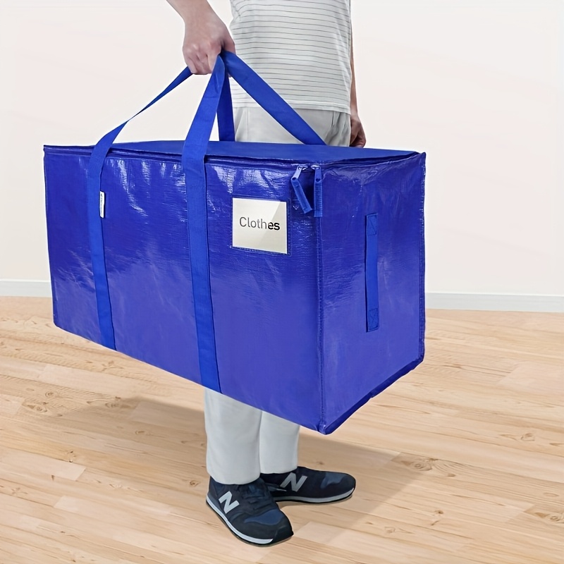 TEMU Heavy-duty Oversized Moving Bag & Large With Zipper Closure & Sturdy Nylon Frame Suitable For College Dorm, Travel, Camping, Christmas Storage -