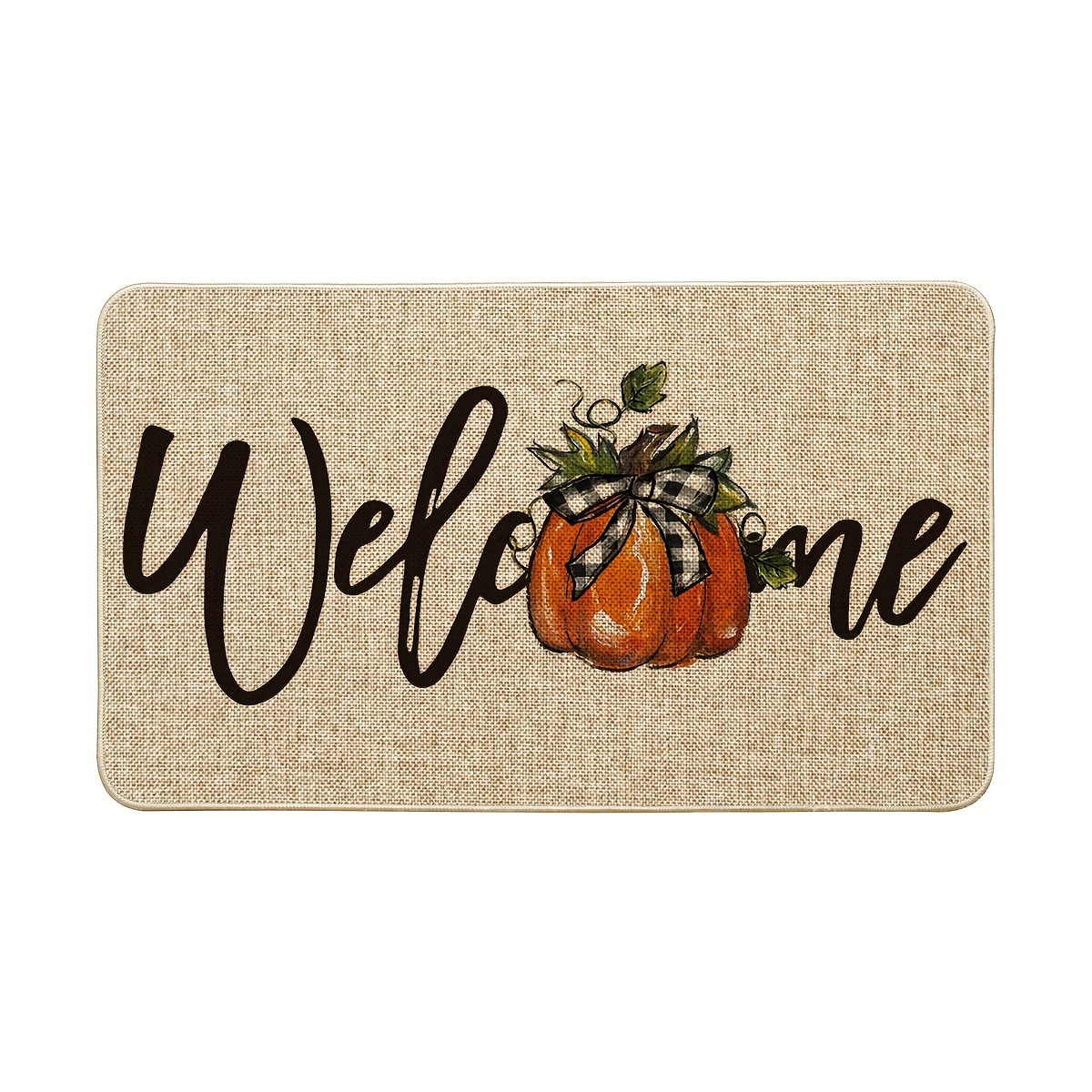 

Sm:) Tie Pumpkin Fall Welcome Doormat, Autumn Home Decor Low-profile Switch Rug Door Mat For Indoor Outdoor