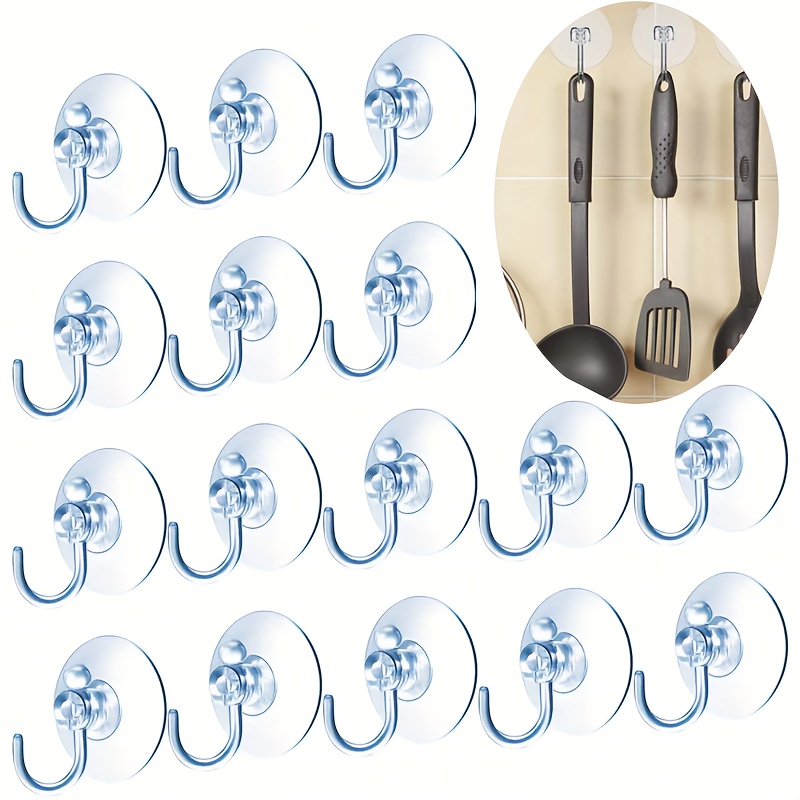 

Suction Cup Hooks With Hooks - 10/50/100pcs, Clear Plastic, For Glass Windows, Walls, Party Decorations, , Utility Hooks