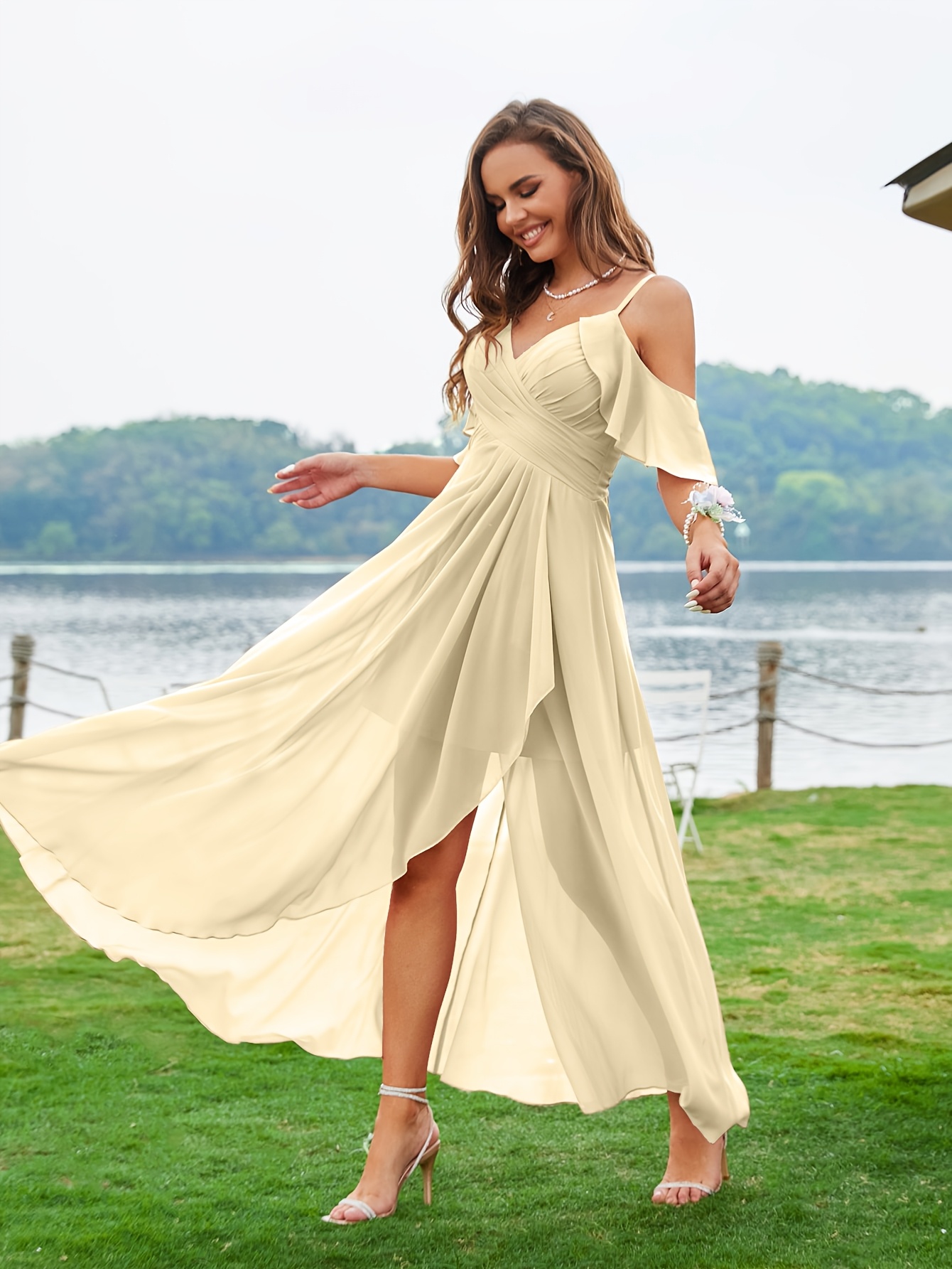 cami bridesmaid dresses ASOS DESIGN Petite Bridesmaid pleated cami maxi dress with satin wrap waist  in blush