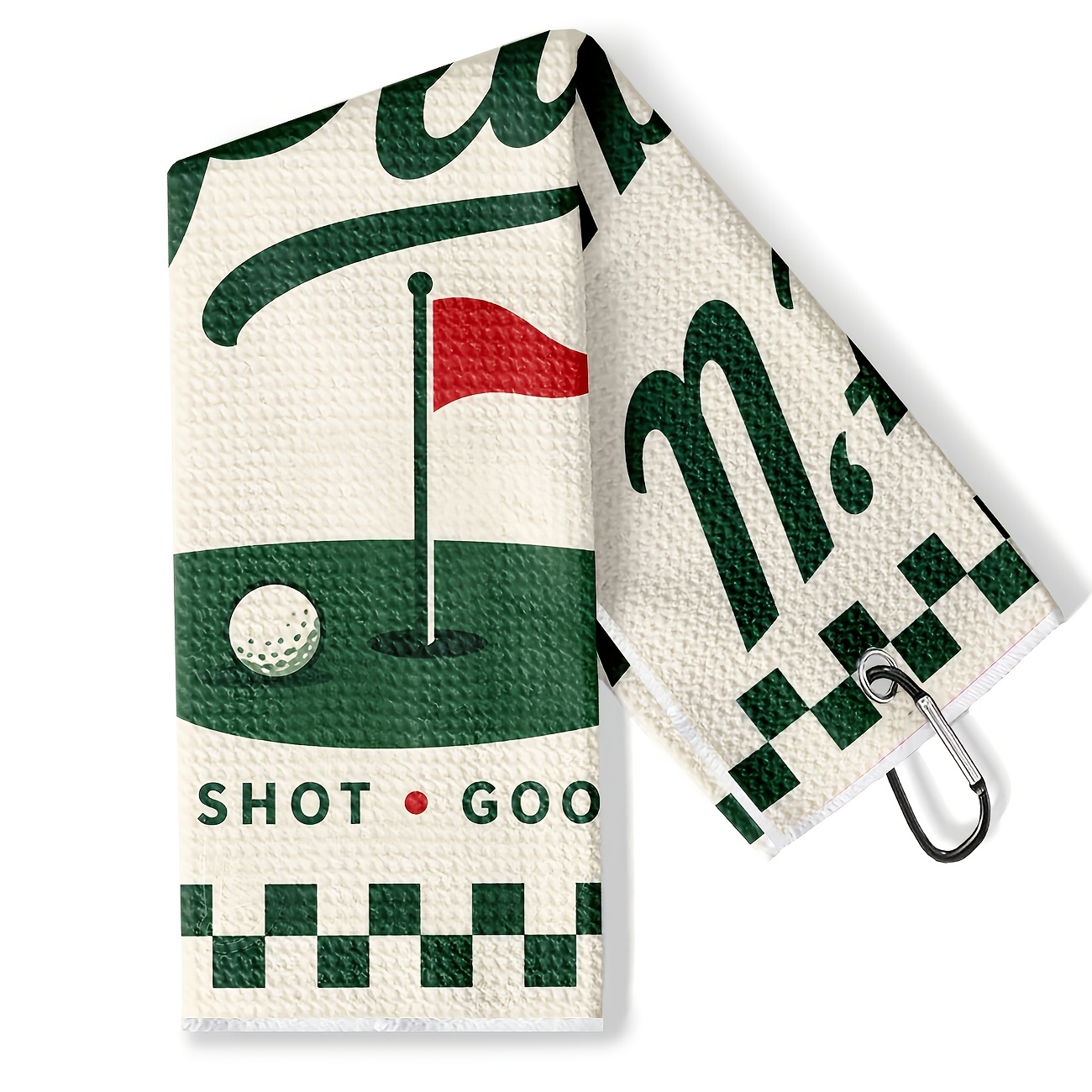TEMU 1pc Golf Hand Towel With Golf Hole Pattern & Shot • Goo - Suitable For Golf Courses, Training, Cleaning Golf Clubs, Sweat Wiping, Machine