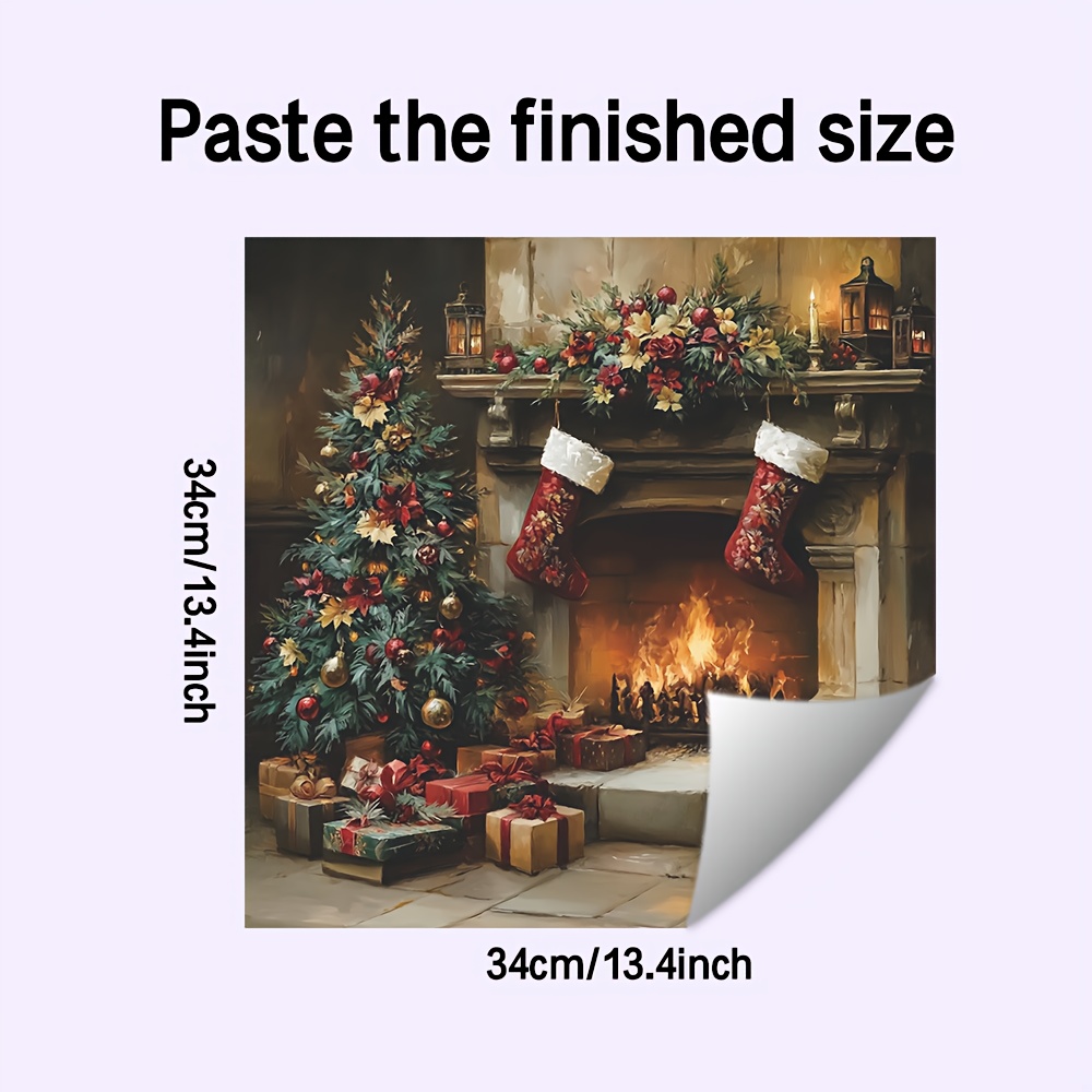 Image of 1pc, Christmas Sticker, Removable Waterproof Pvc Sticker, Suitable For Cabinet Decoration Decals, 13.4in*13.4in