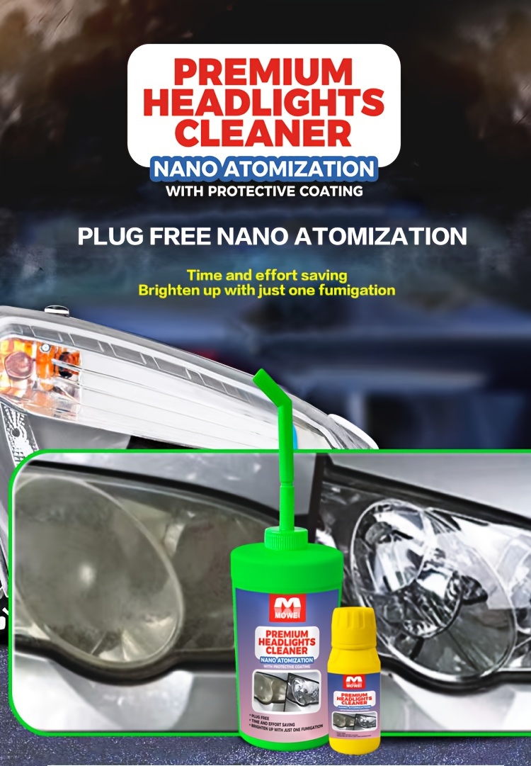 universal headlight restoration kit   headlight cleaner for yellowing oxidation scratches   atomization technology for     no disassembly required diy   headlight refurbishment formula details 0