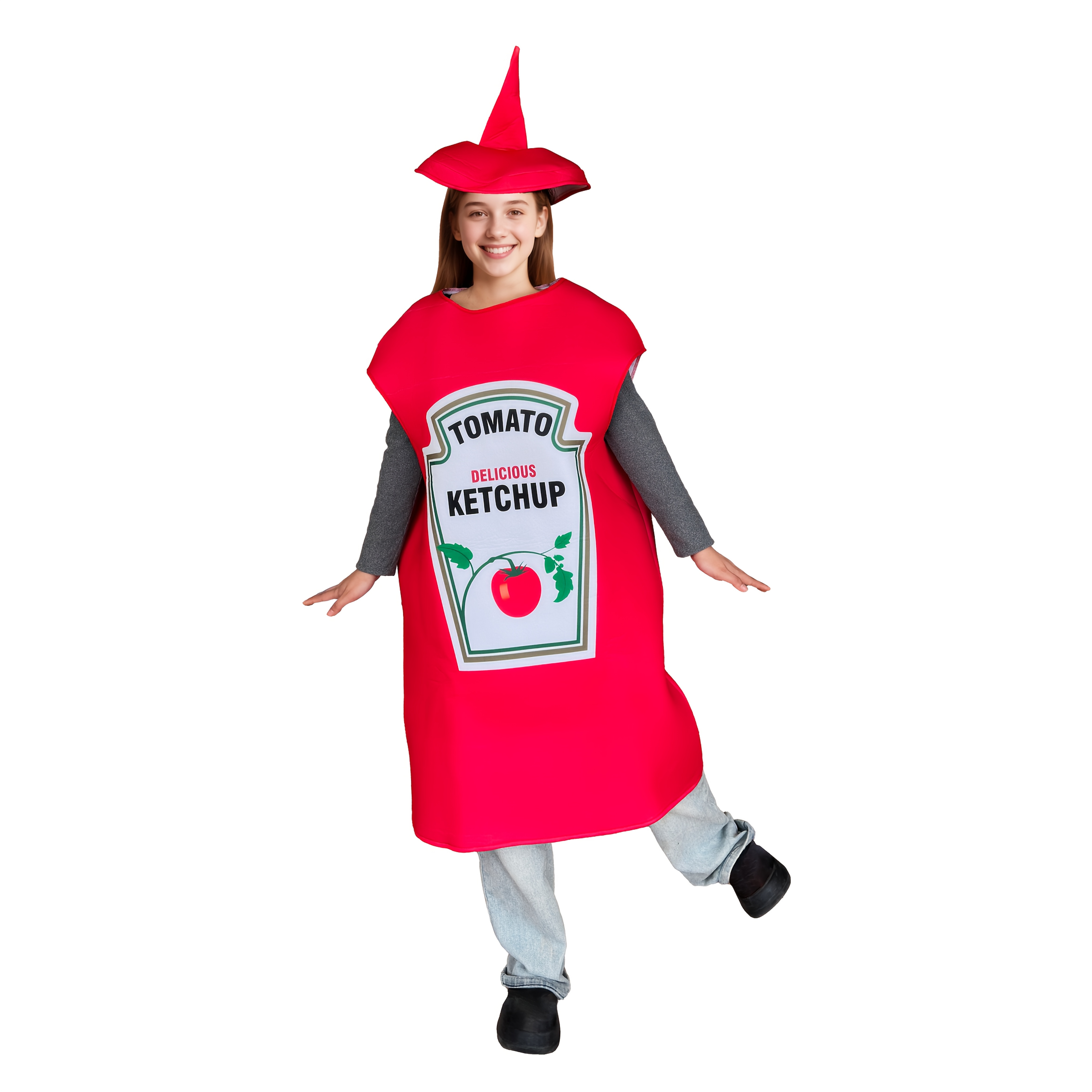 1pc, Funny And Ketchup Costume For Halloween Party, Comfortable And Breathable, 100% Polyester For Men And Women