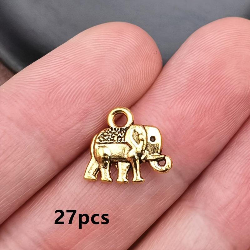 TEMU 27pcs Pendentifs Breloques Petit Éléphant, Ajouts de Bijoux Style Bohème, Fabrication de Bijoux Fait Main Bracelet Collier Boucles d'Oreilles