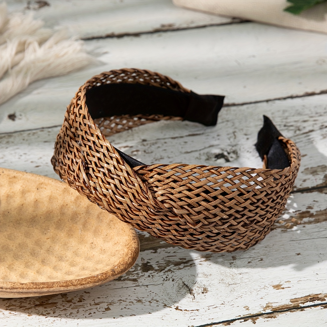 E-shop Damen atmungsaktives breites Kreuz-Stirnband zum Haarepressen gegen ausgefranstes Haar, Haar-Accessoire für den Strandurlaub