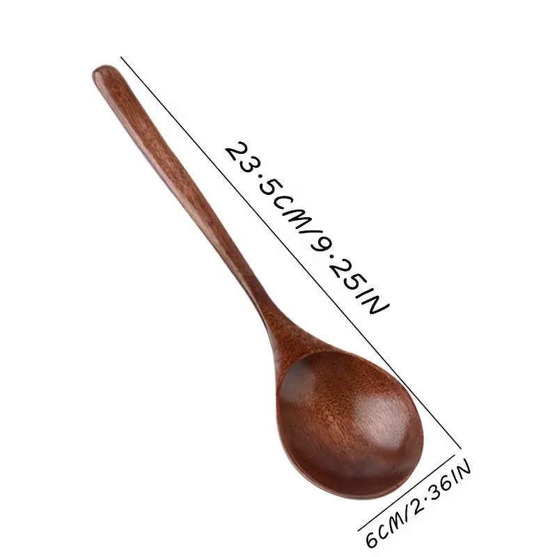 TEMU 1 pièce Grande Cuillère de Service à Long Manche, Cuillère en Bois, Cuillère à Soupe - Outil de Cuisine Durable, Convient pour la Soupe, les