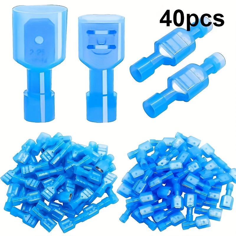 E-shop 40/60/120 Stück Vollisolierte Elektrische Aderklemmen aus Nylon - Stecker- und Buchsenkomponenten 22 AWG - Rot, Blau, Gelbes Kit für Autos,
