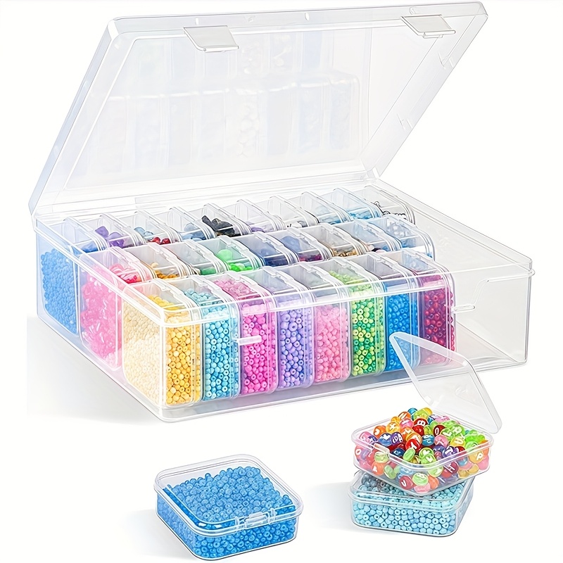 31pcs (30 Small Boxes + 1 Large Box) Craft Storage Box And Organizer, Clear Plastic Storage Box - Suitable For Beads, Jewelry And Crafts, Durable Organizing Solution, Gift, Jewelry Box