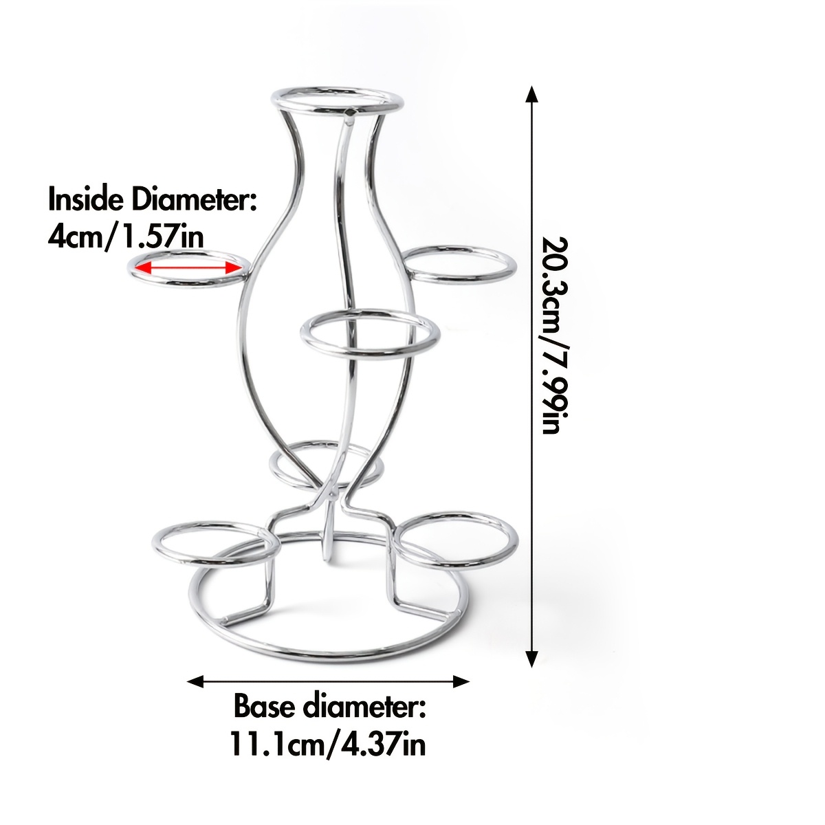 TEMU 1pc Metal Material Large Size Black And Silvery Geometric Crystal Ball Base Ornament, Used For Placing Various Crystal Balls, Metal Ball Base,