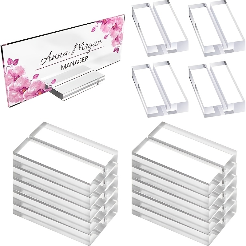 TEMU 8pcs Support de Carte de Table en Acrylique, Support en Acrylique Transparent, Cartes de Nom, Panneaux de Mariage, Support d'Affichage de Numéro