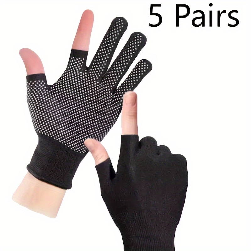 TEMU 5 Pairs Of Half-finger Summer Sunscreen Cycling Gloves For Outdoor Sports And Mountain Biking - Non-slip And Breathable