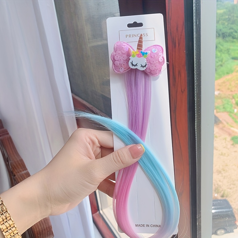FIOBEE Nœud à cheveux licorne pour filles, pinces à cheveux