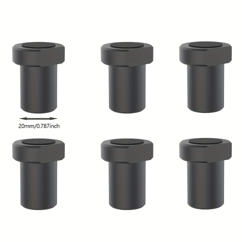 Image of 6pcs Aluminum Alloy , Mft Table Stop With Non-slip Pads - 20mm & 19mm Dual Size For Woodworking & Diy Workbench Accessories
