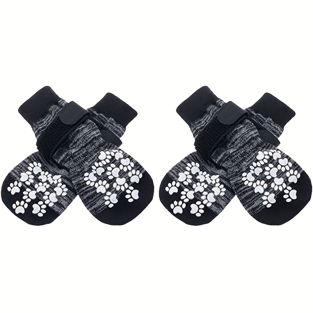 4pcs Non-slip Dog Socks With Adjustable Elastic Straps & Paw Protectors - For Indoor Use On Hardwood Floors, Machine Washable, Gradient , Ideal For & Breeds