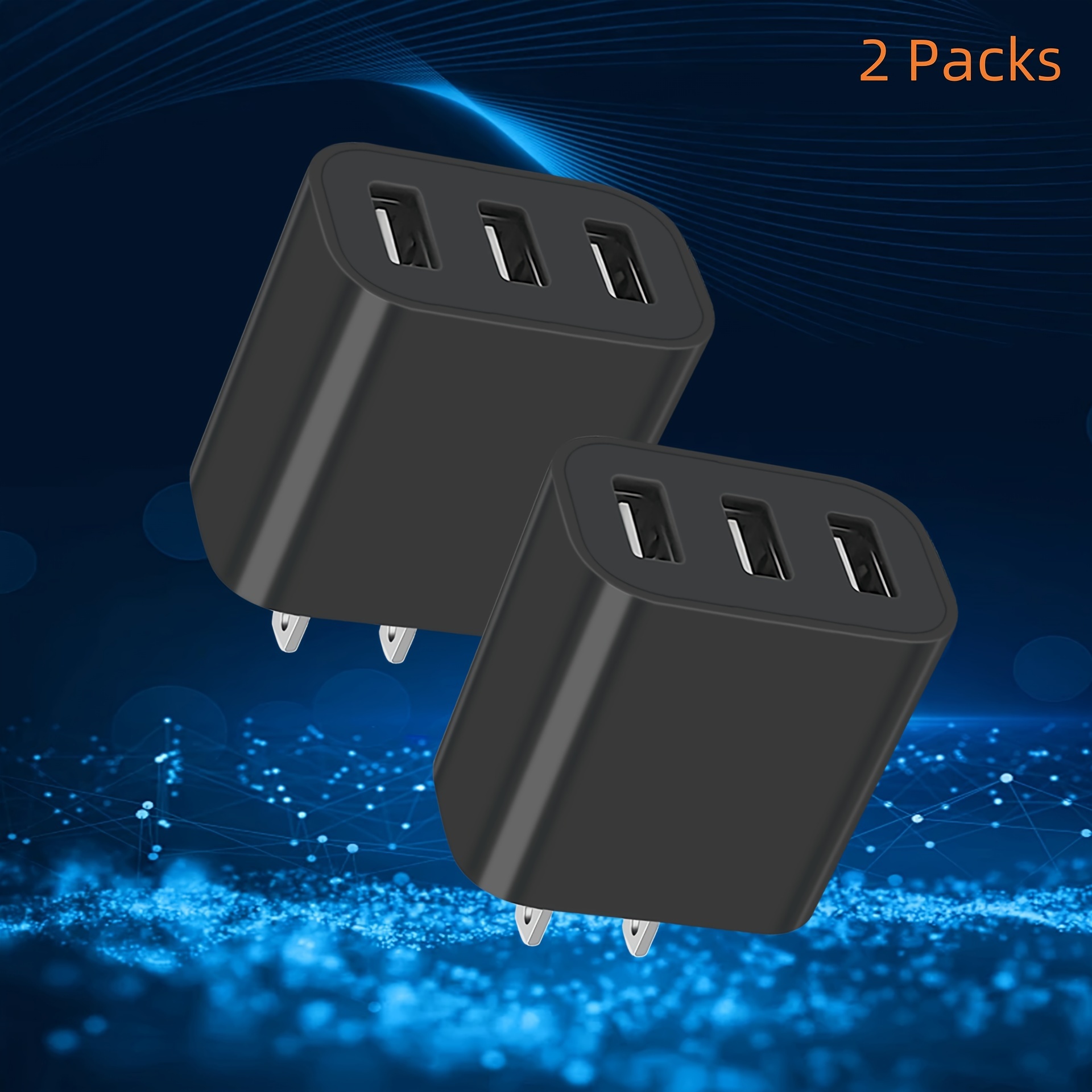 

Usb Wall Charger, Charger Adapter, 3 Port Quick Charger Plug Cube For 14 13 12 11 Pro Max 10 Se X Xs 8 Plus For Samsung Galaxy S22 S21 S20 Power 12w Block Fast Charging Box Brick