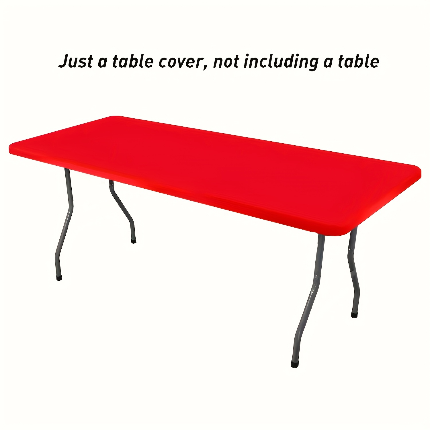 TEMU 1pc Stretch Polyester Tablecloth, Skin-fitting Elastic Rectangular Table Cover, Wrinkle-resistant, Machine Washable, Suitable For Events,