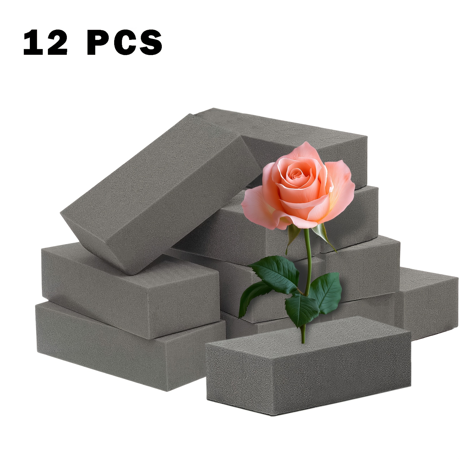 E-shop 12 Graue Hochdichte-Schaumstoff-Blumenblöcke, Garten- Blumenarrangement-Werkzeuge, geeignet für Floristen, Hochzeitsdekorationen,