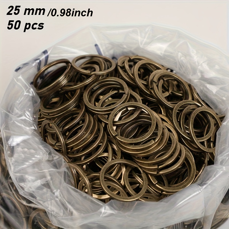 TEMU 50pcs Copper-look Vintage Key Rings, Key Chains, Suitable For Additions, Exquisite Gifts For Craft Lovers
